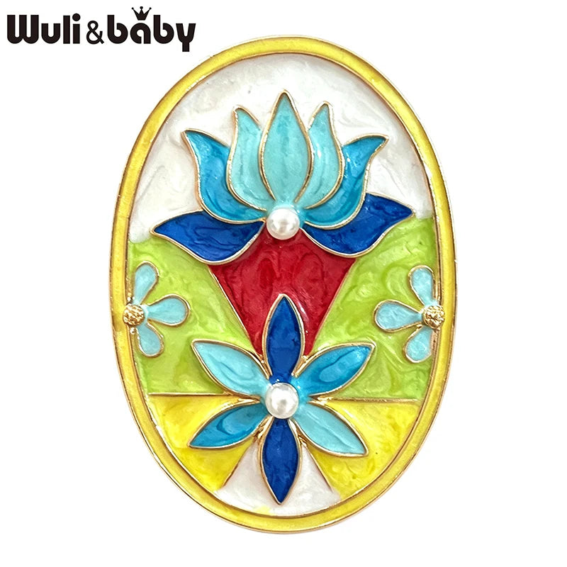 PENDRA Windowflora Vintage Enamel Flower Window Brooch