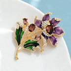 PENDRA Violetta Purple Enamel Flower Brooch