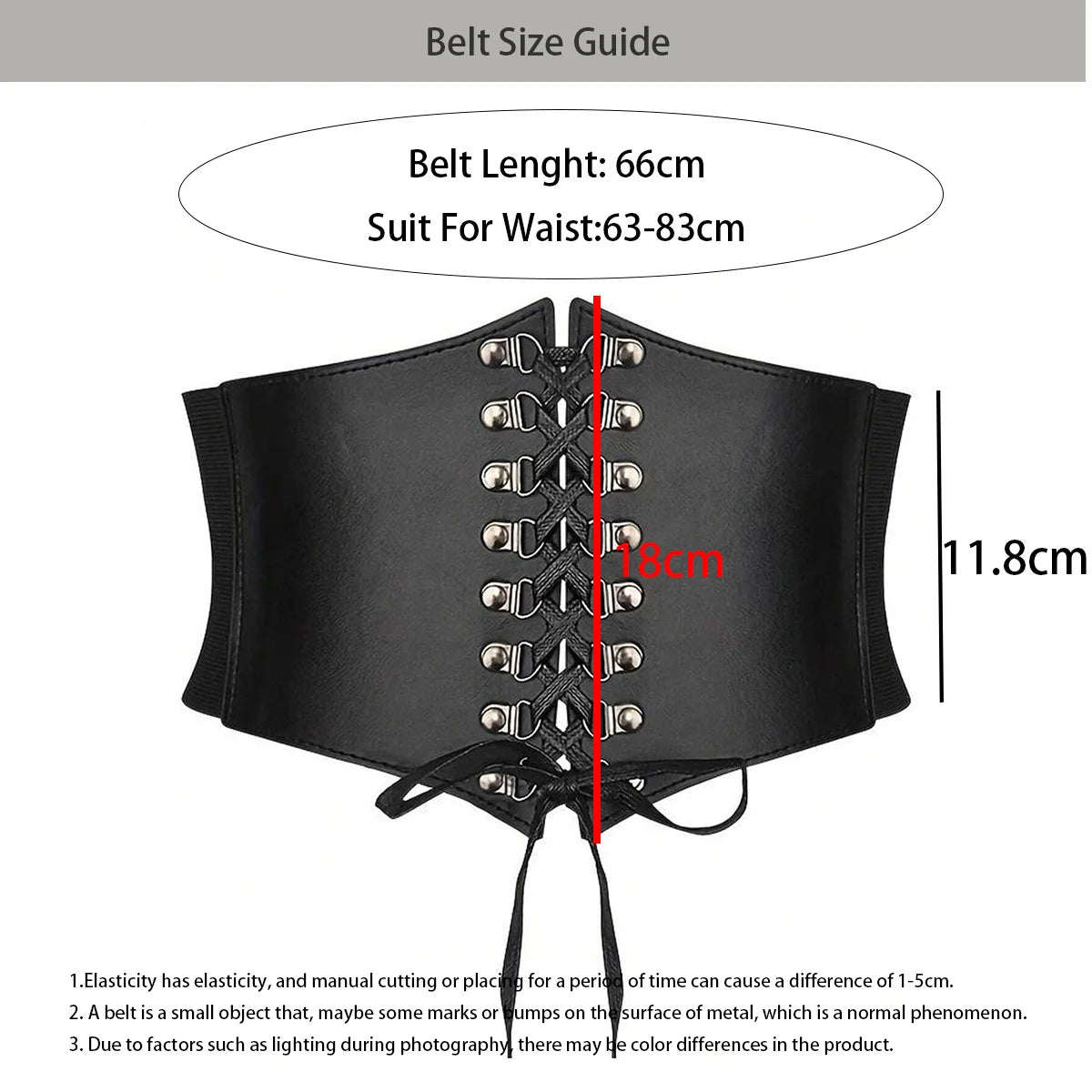 PENDRA Koraessa Leather Black Punk Corset Belt