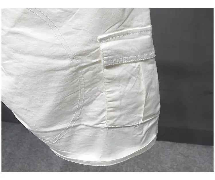 Korean Washed Luxury Men's Slim Jeans Designer Denim Short Pants for Summer Boyfriend Stretch Straight White Cargo Cotton Shorts