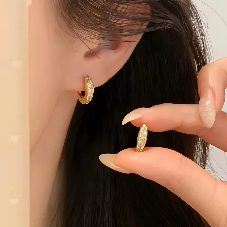 VENTFILLE 925 Sterling Silver Geometry Studs Earring for Women Splicing Korean Hip Hop Versatile Jewelry Gift Dropshipping