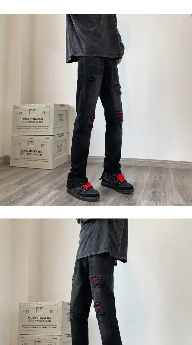 PENDRA Washed End Ripped Pants