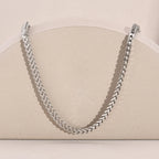 Gold Color Franco Chain Necklace for Men,3MM Wide Thick Stainless Steel Necklace Collars,Classic Trendy Jewelry Gifts