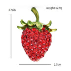 PENDRA Strawberrya Shining Rhinestone Strawberry Brooch