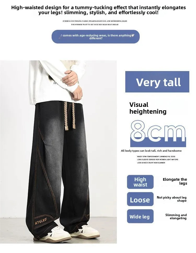 PENDRA Embroidery Washed Straight Pants