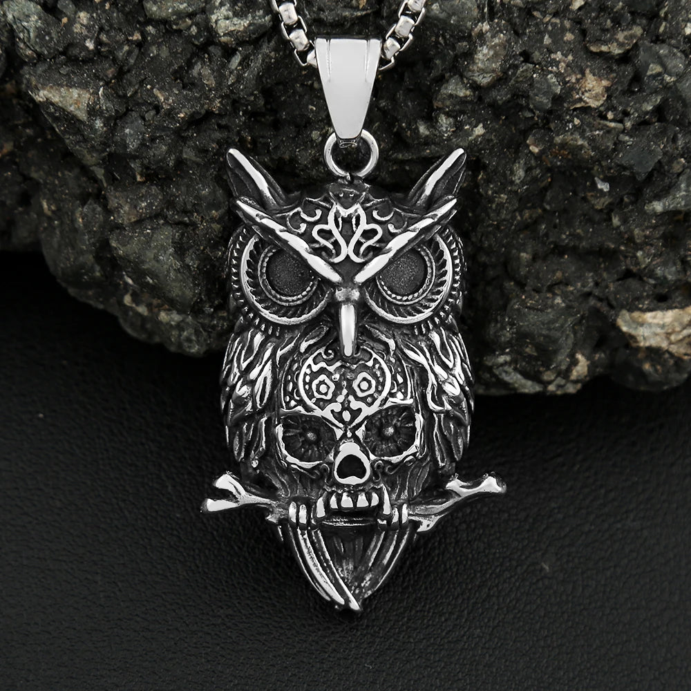 PENDRA Owlskull Gothic Owl Skull Pendant