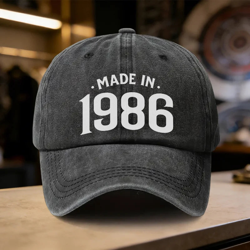 An Adjustable Baseball Cap Featuring a Retro 'MADE IN 1986' Design, Lightweight Printed Women'S Hat, a Trendy '1986 Era Style' M
