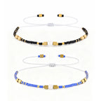 1/2/3pcs Boho Beaded Bracelets for Men,Handmade Mini Gold Color Stainless Steel Beads Glass Seeds Wristband,Summer Jewelry