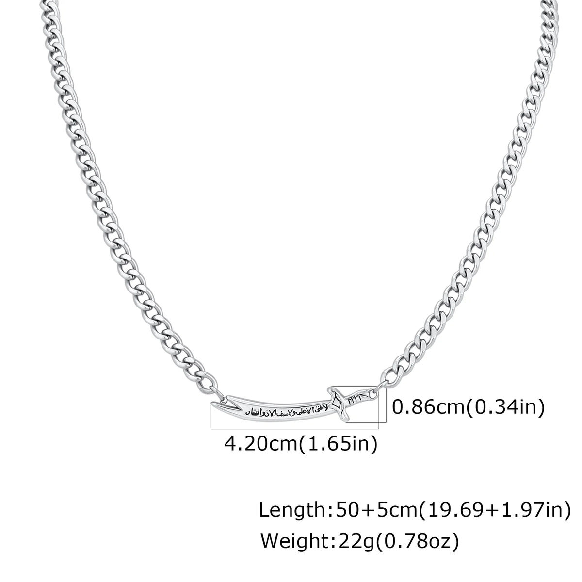 PENDRA Sword Cuban Pendant Necklace