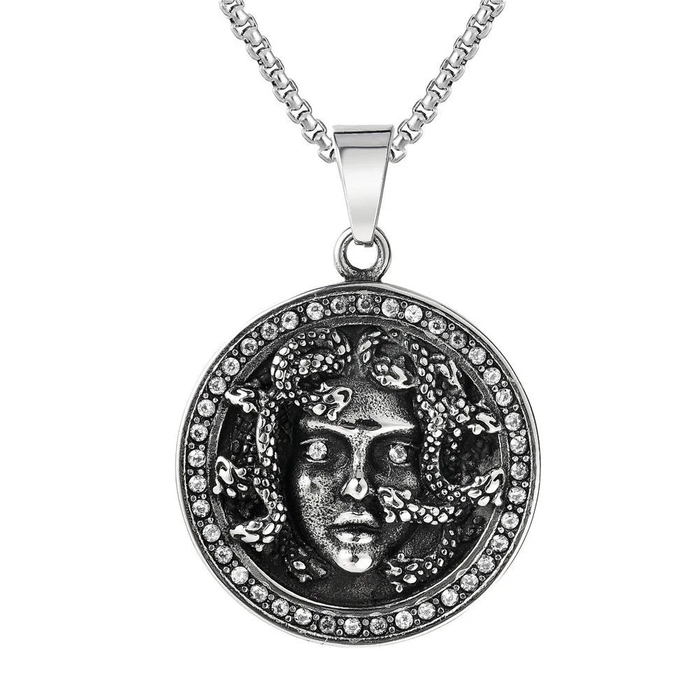 PENDRA Medusa Gothic Medusa Head Pendant Necklace