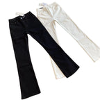 New 2026 Washed Black and White Cow Cleanfit Jeans Slightly Slim and Thin Luxury Retro Vintage Pants Men Bootcut Jeans for Man
