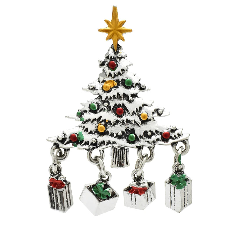 PENDRA Noelina Vintage Christmas Tree Brooch