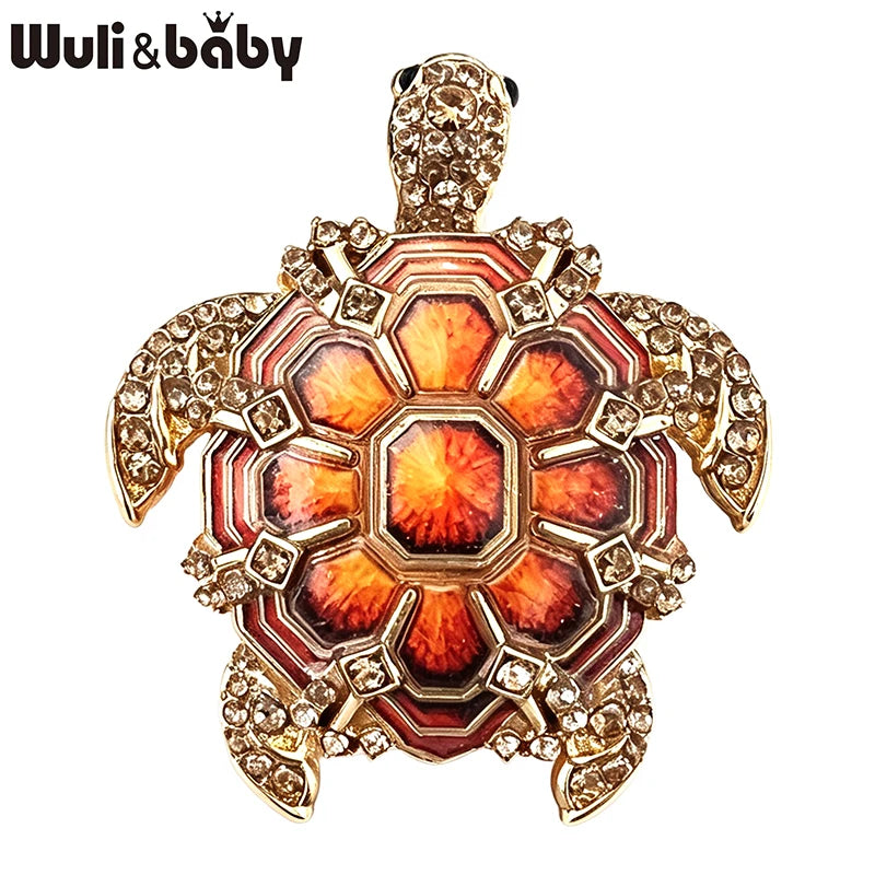 PENDRA Tidal Gem Rhinestone Turtle Brooch