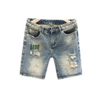 Summer Straight Ripped Shorts Trendy Thin Youth Casual Breeches Men's Fashion Handsome Denim Pants Clothes Man Short Jeans