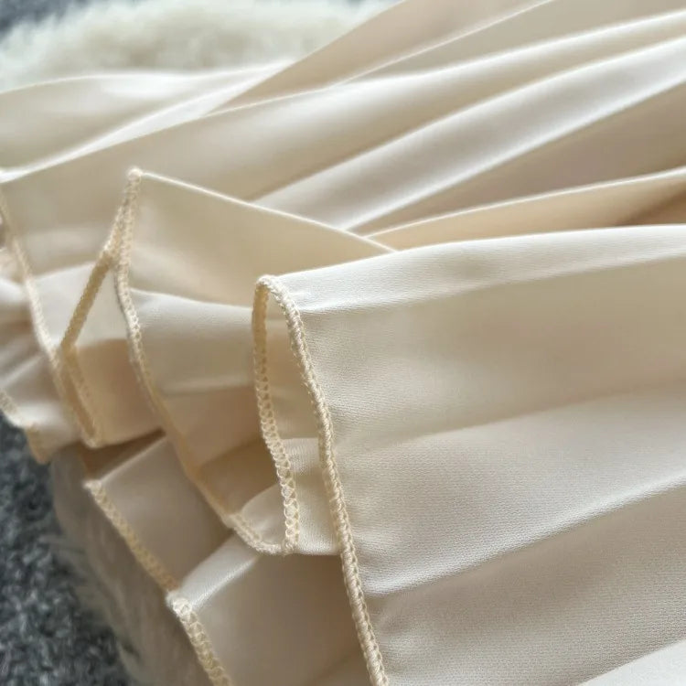 Korean version light mature style high waisted pleated wide leg pants women's spring commuting loose high-end fashion pants