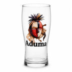 Aduma African Mask Pattern Pint Beer Glass Clear Thick Glass Cup Home Bar Pub Drinking Decor Cup