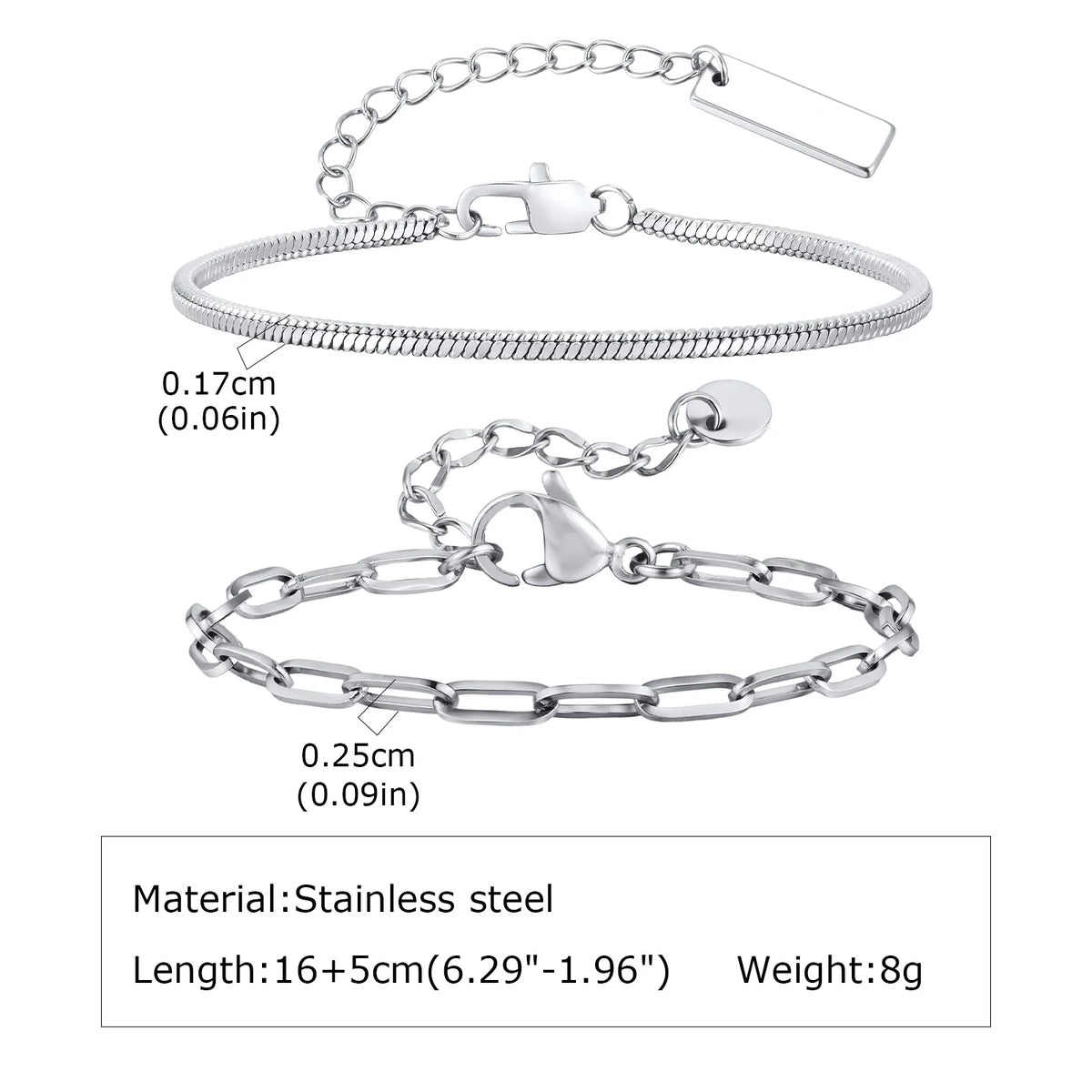 PENDRA Silver 2Pcs Bracelet