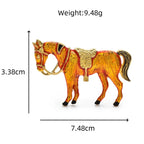 PENDRA Enamel Brown Horse Zodiac Brooch