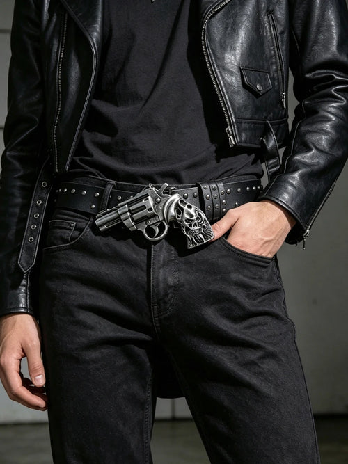 Black Punk Gothic Belt Rivet Plus Size Waistband Cool Vintage Waistband Accessories Chic PU Unisex Belt Y2K Jeans Decoration