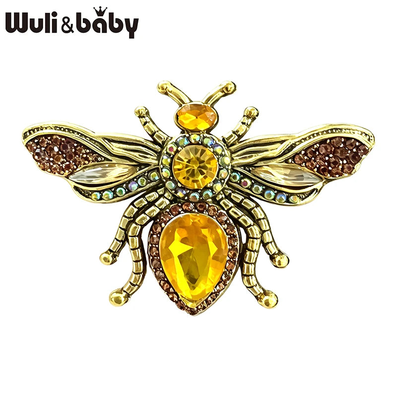 PENDRA Vintage Crystal Bee Brooch