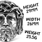 Religion Jesus Skull Stainless Steel Womens Mens Rings Punk Vintage Amulet for Boyfriend Biker Jewelry Creativity Gift Wholesale
