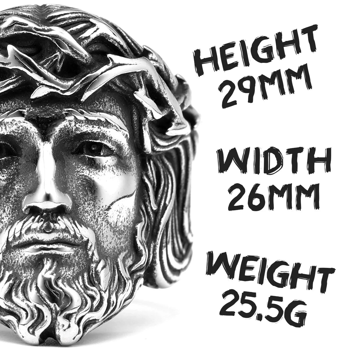 Religion Jesus Skull Stainless Steel Womens Mens Rings Punk Vintage Amulet for Boyfriend Biker Jewelry Creativity Gift Wholesale