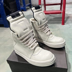 PENDRA White Geobasket White Leather High-Top Zip Thick-Sole Edition 2 Ankle Boots