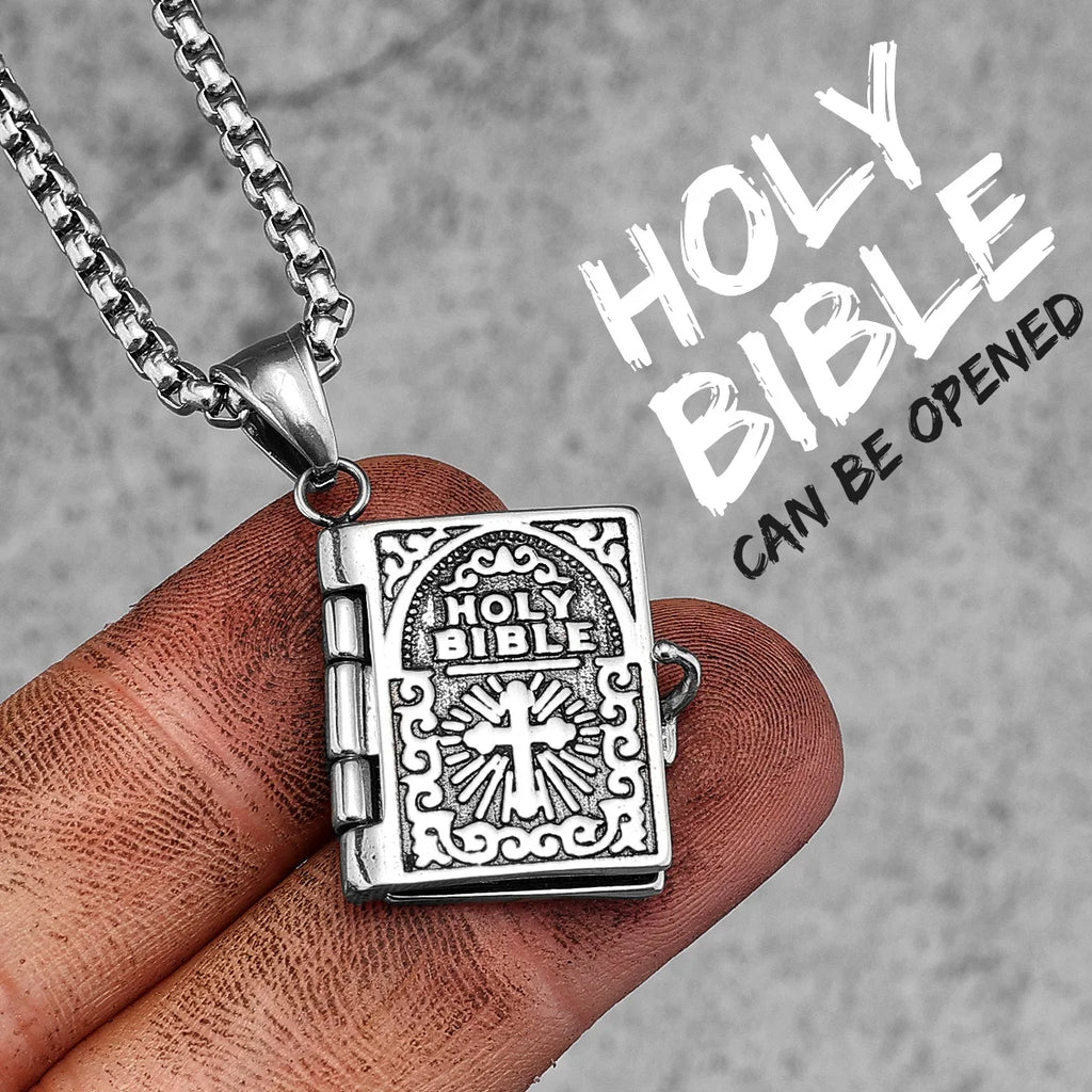 PENDRA Holy Bible Steel Necklace