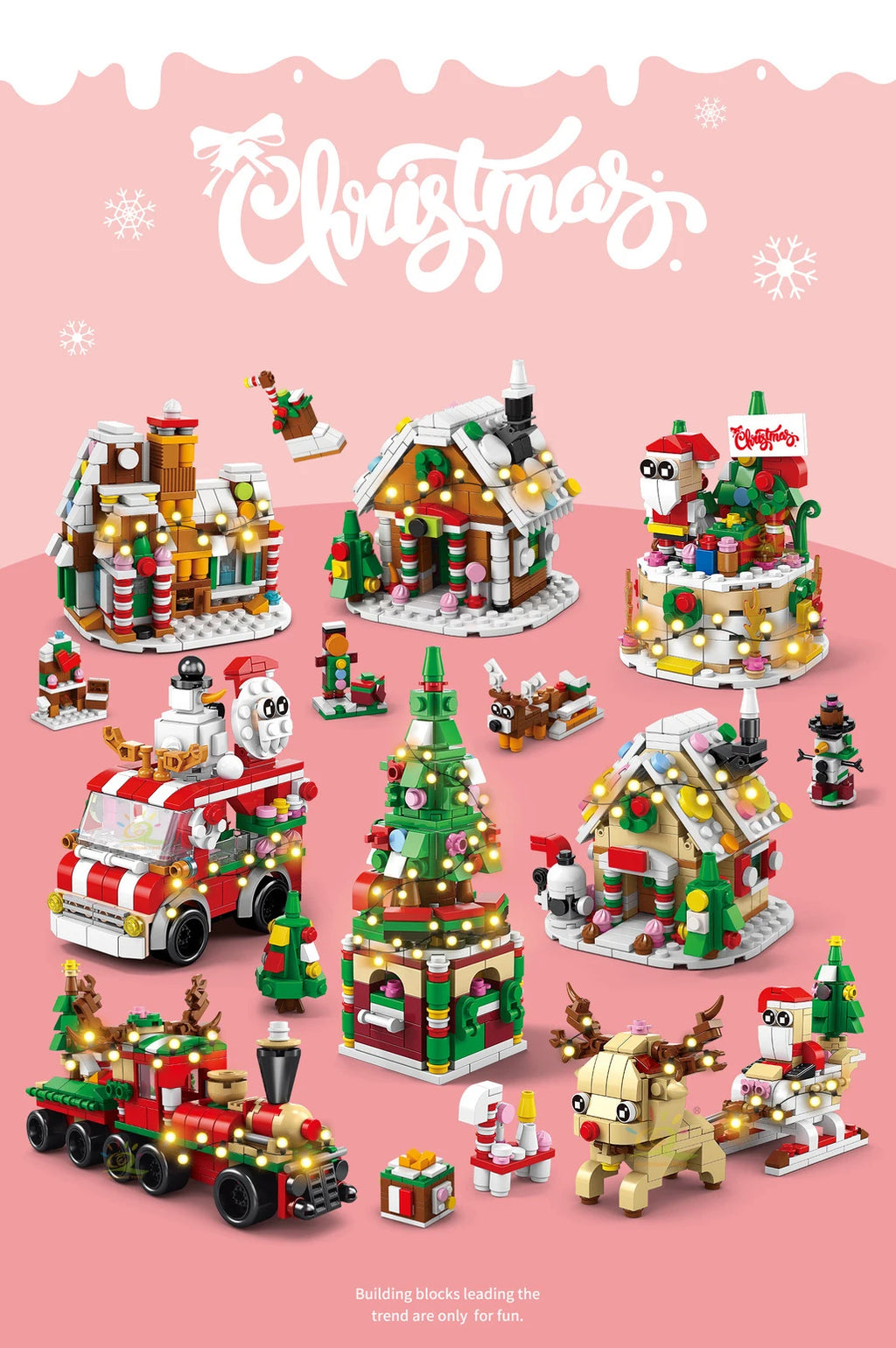 PENDRA Elk Deer Santa Building Set