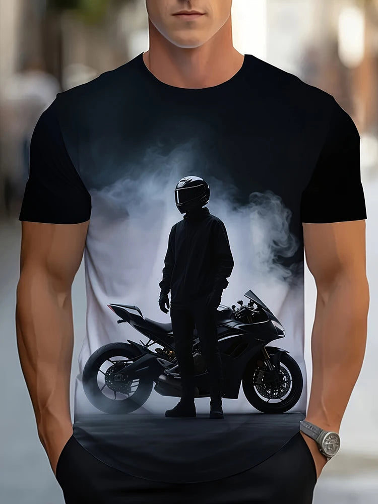 PENDRA Printed Sports Motorcycle T-Shirt