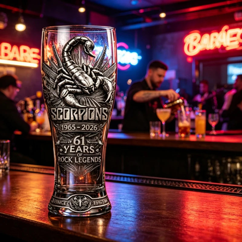 1965-2026  Punk Rock Scorpions Legends Beer Glass Cup 61 Years Bar Party Drinkware Collection Ornaments