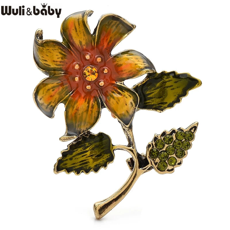PENDRA Floravintage Vintage Enamel Flower Brooch