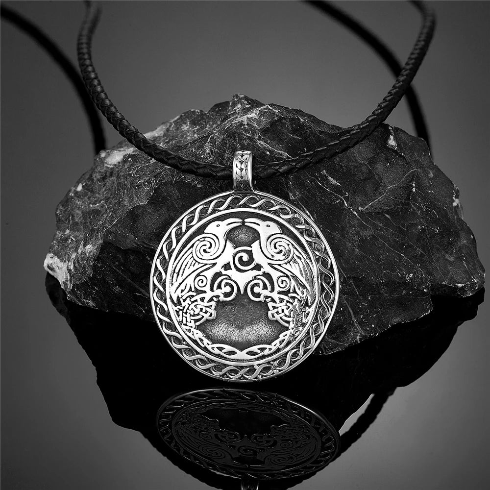PENDRA Crow Rune Norse Necklace