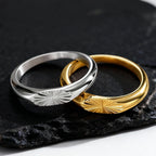 PENDRA Minimalist Embossing Radiation Steel Ring