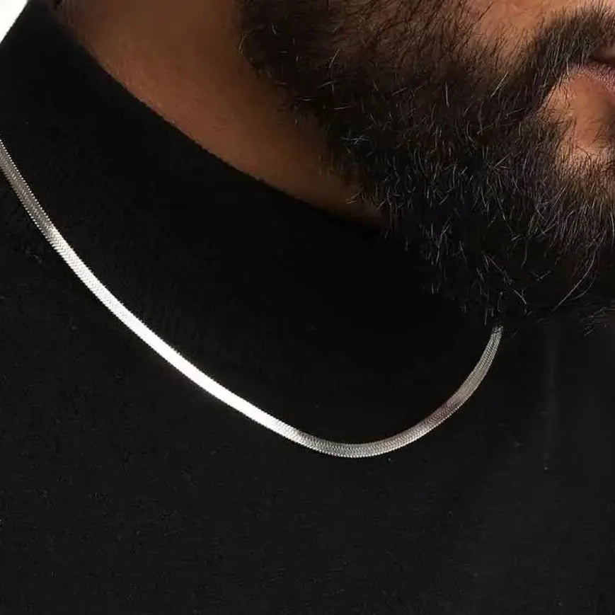 3/4/5mm Flat Snake Chain Necklace for Men Women,Stainless Steel Blade Chain Choker,Punk Hip Hop Jewelry Gift for Him
