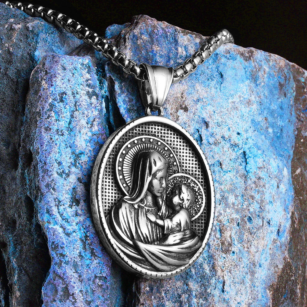 PENDRA Virgin Mary Holy Steel Necklace