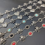 PENDRA Elaraene Silver Skull Gothic Waist Chain Belt