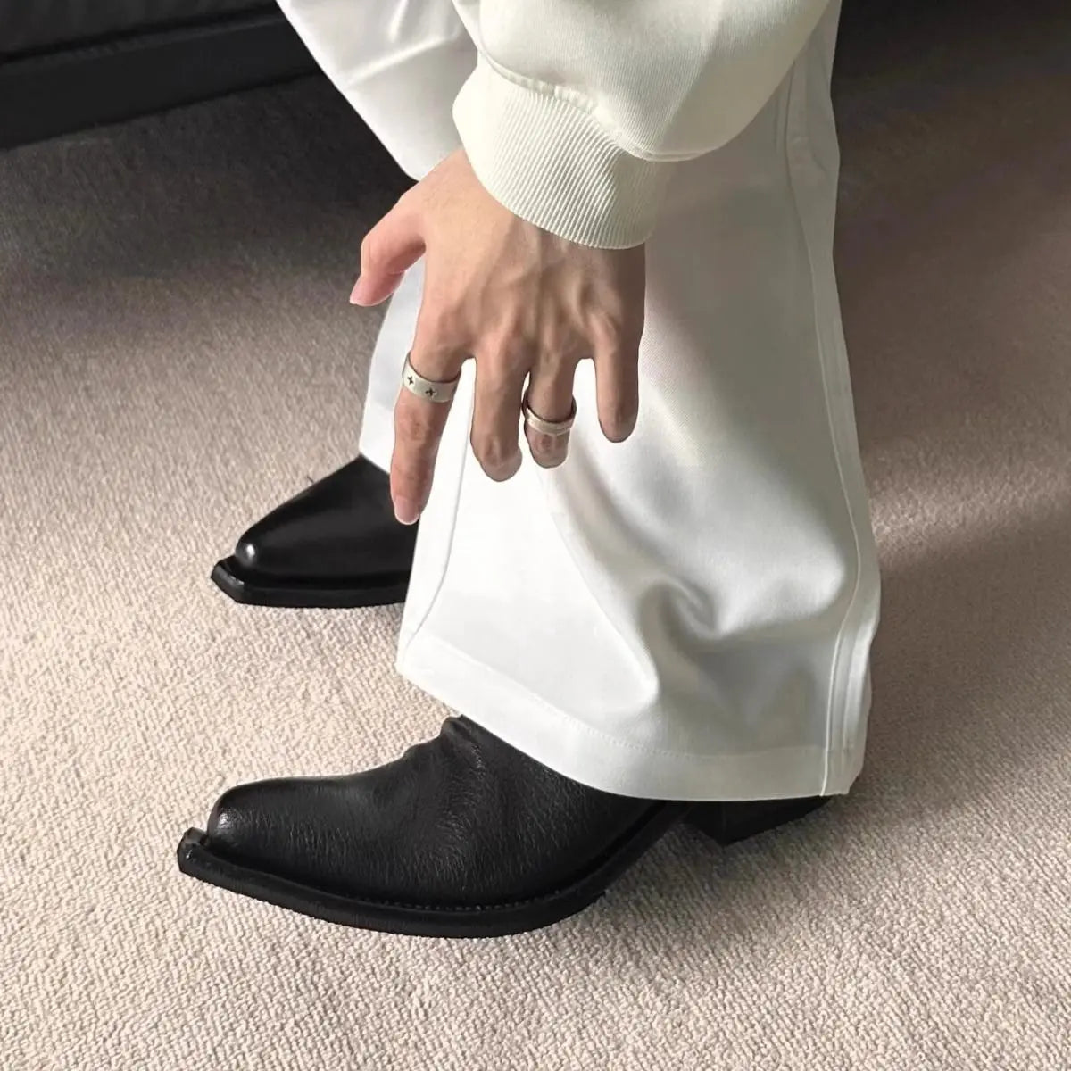 PENDRA Leather Platform Upturned Shoes