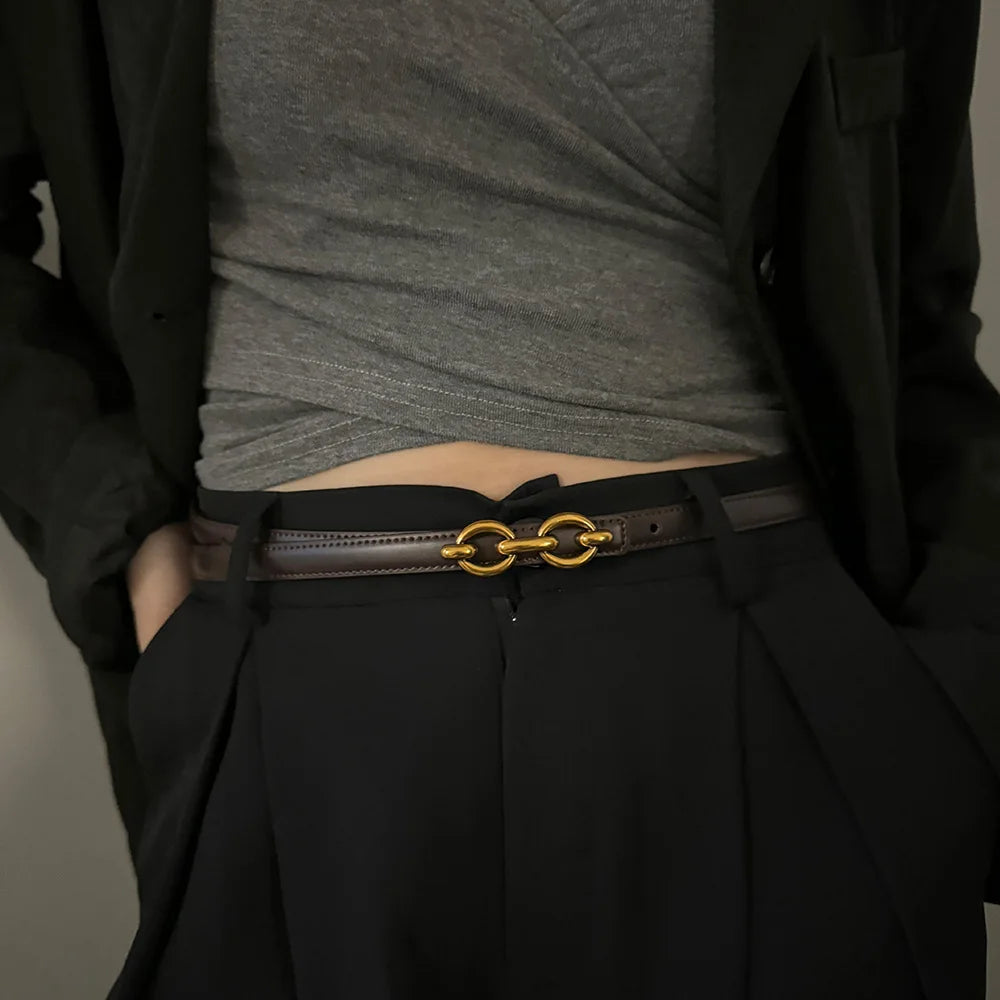 PENDRA Fayeyne Genuine Leather Elegant Slim Belt