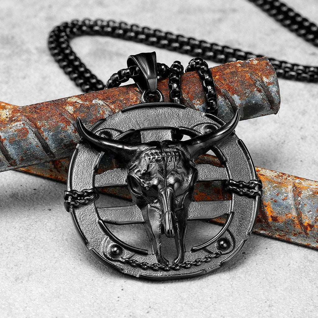Argail Bull Cowboy Men Necklaces Stainless Steel Pendant Chain Women Punk Fashion Jewelry New In Accessories Gifts Wholesale