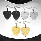 Hip Hop Guitar Pick Musical Drop Earrings for Women Stainless Steel Gold Silver Color Rock Music Earring Jewelry
