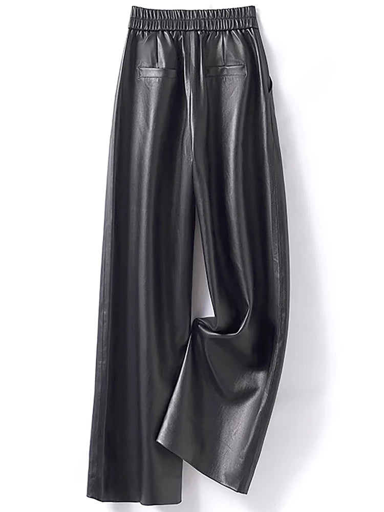 PENDRA Leather Elastic Waisted Pants