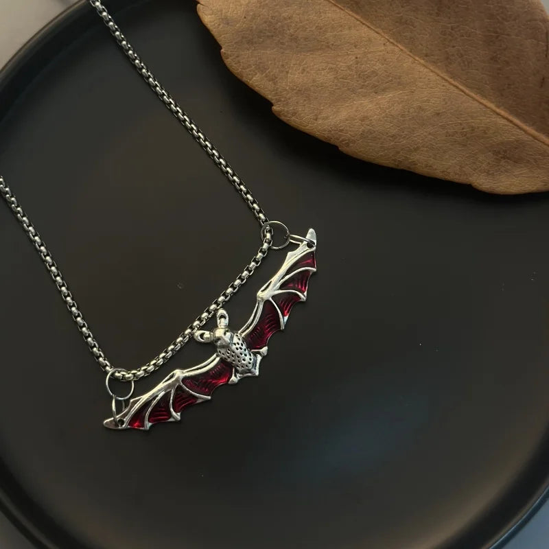 PENDRA Batwing Gothic Stainless Steel Bat Necklace