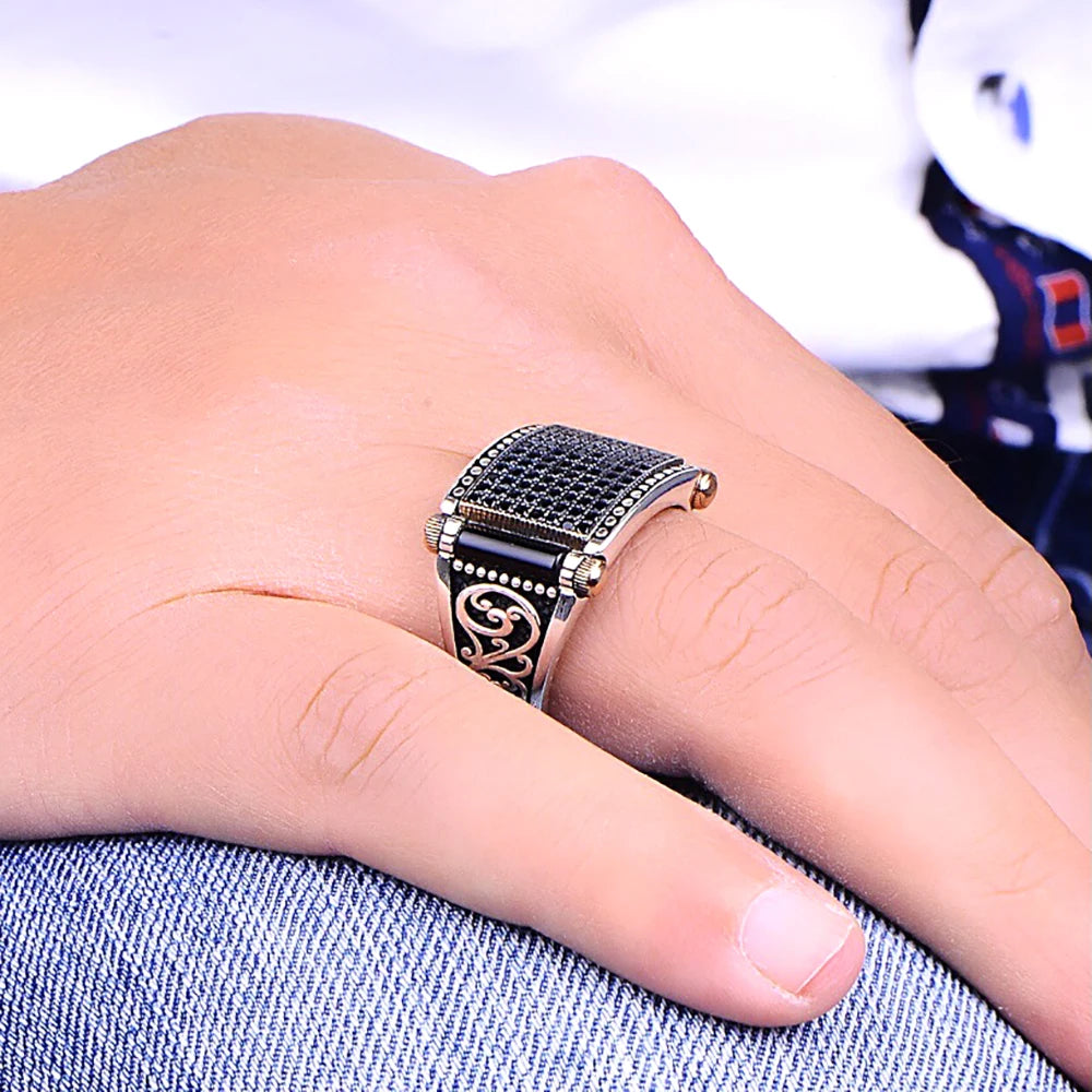 PENDRA Marcasite Black Ring