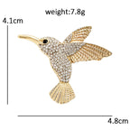 PENDRA Jewel Hummingbird Rhinestone Bird Brooch