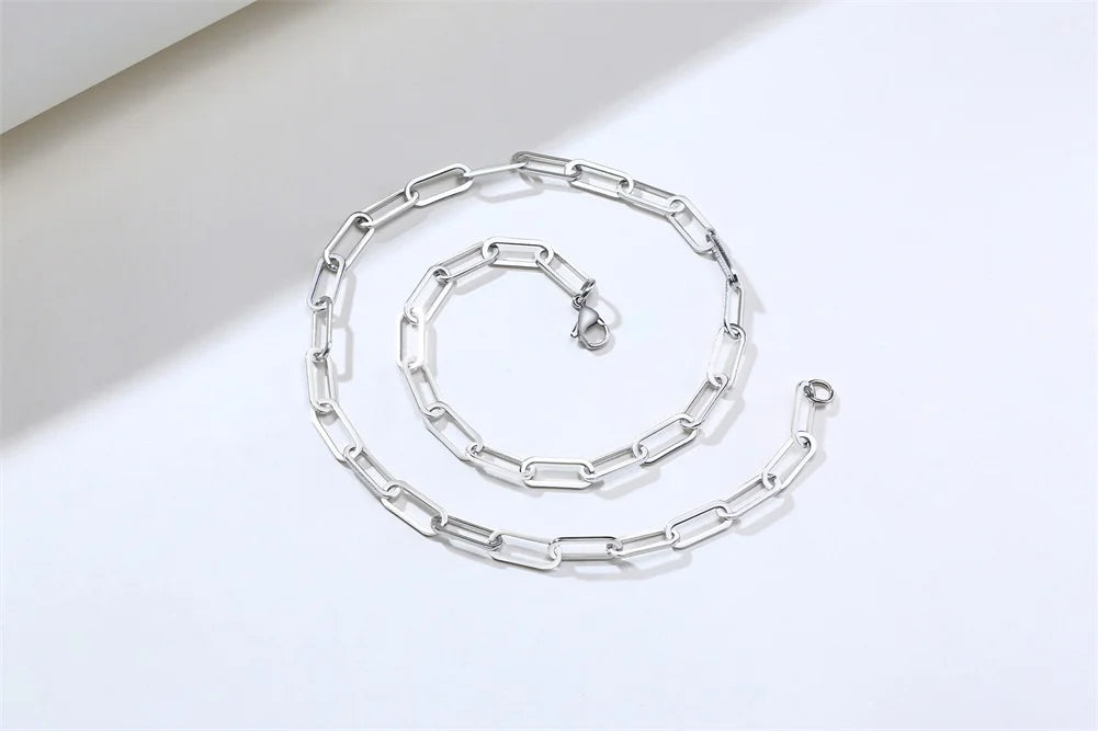 PENDRA Paper Clip Rectangle Pendant Necklace