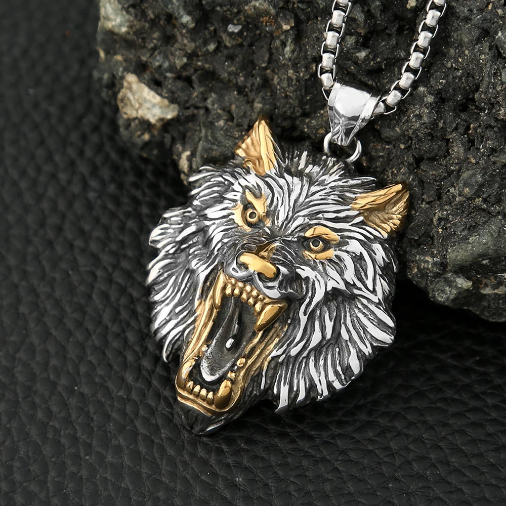 PENDRA Odinwolf Nordic Wolf Pendant Necklace