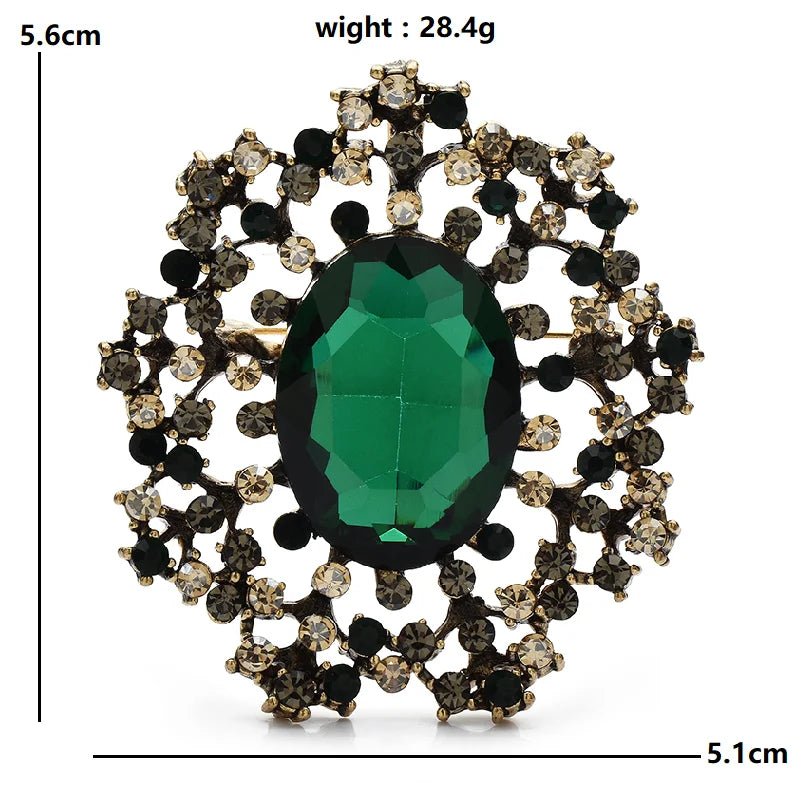 PENDRA Royale Palace Crystal Round Brooch