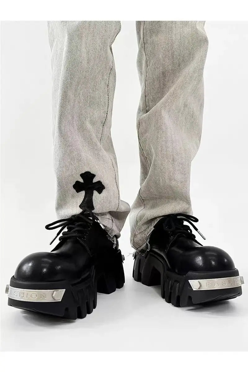 PENDRA Leather Iron Head Shoes