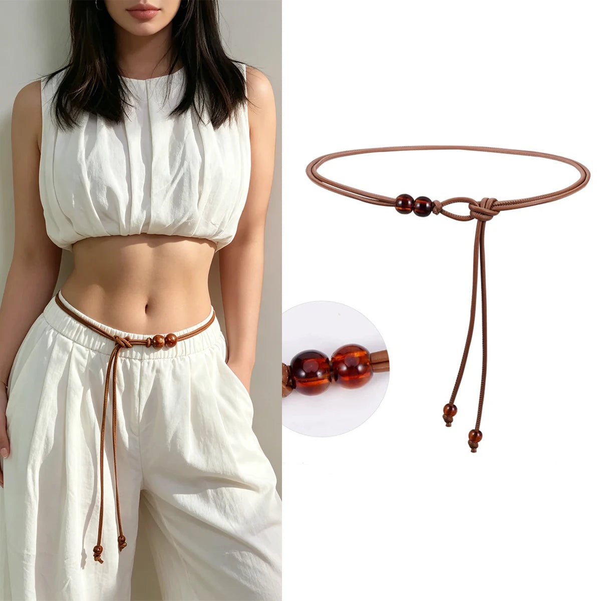 PENDRA Irisia Brown Corset Belt